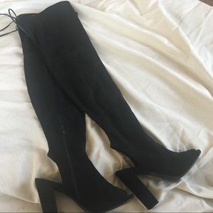 Black knee high boots
